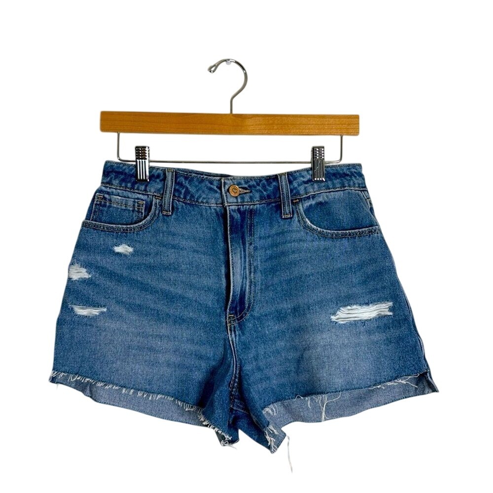 Hollister Women's Curvy Ultra High Rise Vintage Relaxed Mom Denim Shorts Size 27